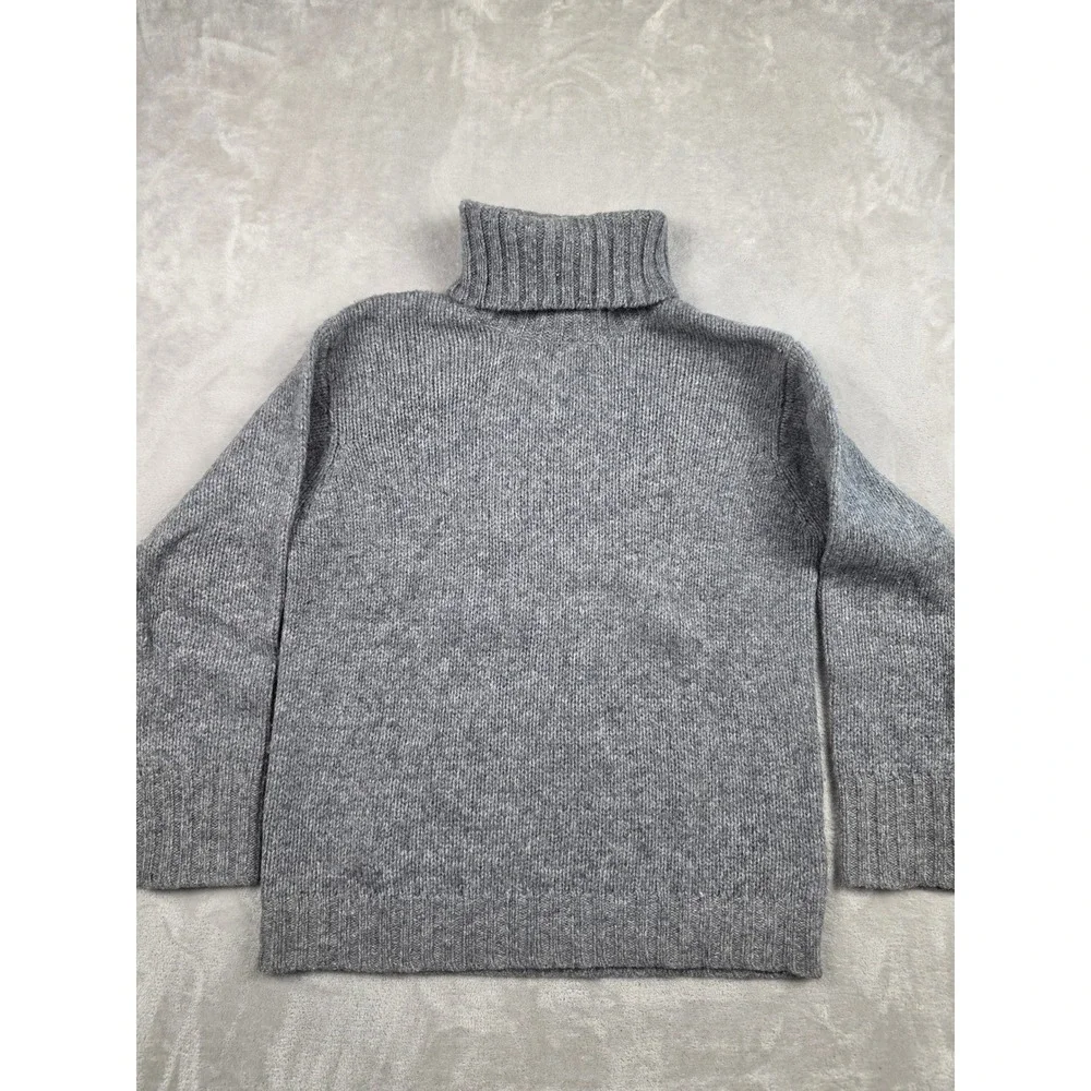 J. Crew Turtleneck Sweater Womens S Gray 100% Wool Ribbed Knit Pullover *Read